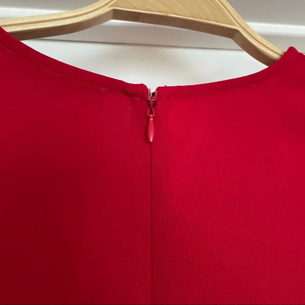 Twist Front Red Cocktail Dress - Picture 8 of 8